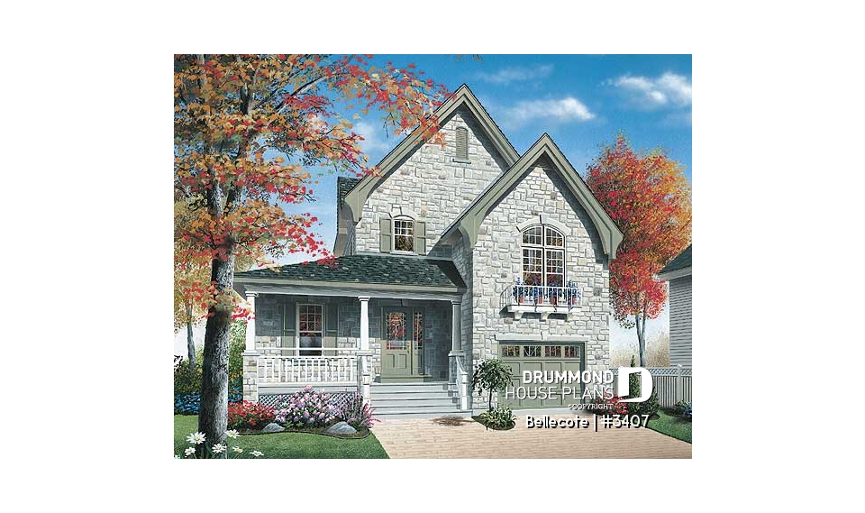 front - BASE MODEL - Spacious kitchen, home office, open floor plan, master suite with reading nook, 3 to 4 bedrooms - Bellecote