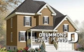 front - BASE MODEL - Country style 3 bedroom home plan with bonus space for bedroom #4 or home office - Landry 2