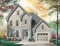 front - BASE MODEL - English style home plan with bonus space, 3 to 4 bedrooms, one-car garage - Tourrin