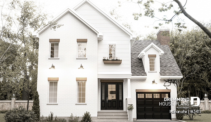 alternate - Elegant 2-storey French-style home with garage, fireplace, and island kitchen. - Italianate