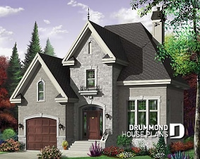 front - BASE MODEL - 2 story house plan with garage, 3 bedrooms - Wellbury