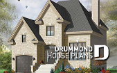 front - BASE MODEL - European style home plan with 3 bedroom, mezzanine and garage - Wellbury 2