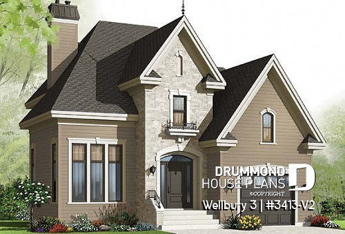 front - BASE MODEL - European style home with large master bedroom, open kitchen / dining concept, mezzanine overlooking the living - Wellbury 3