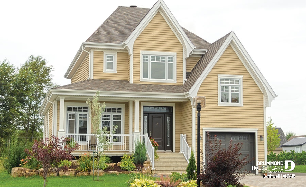 front - BASE MODEL - Beautiful country house plan with 9' ceiling, large family room - Bothwell