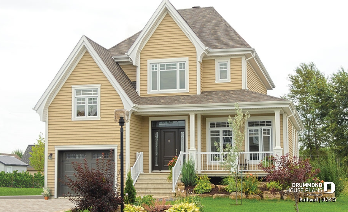 front - BASE MODEL - Beautiful country house plan with 9' ceiling, large family room - Bothwell