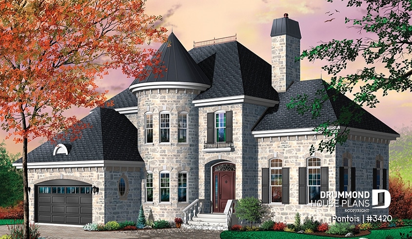 front - BASE MODEL - Beautiful master bedroom, 3 bedrooms, large living room kitchen with pantry and island, 2-car garage - Pontois