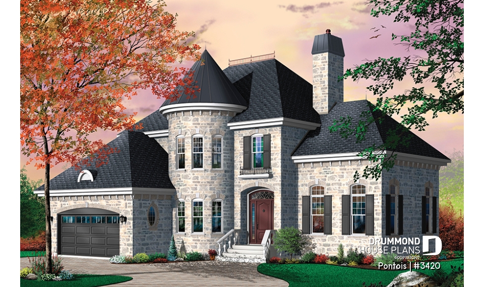 front - BASE MODEL - Beautiful master bedroom, 3 bedrooms, large living room kitchen with pantry and island, 2-car garage - Pontois