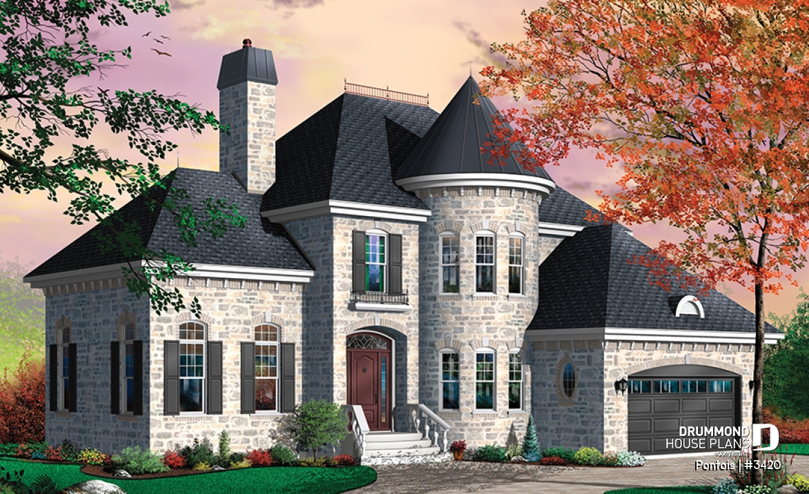 front - BASE MODEL - Beautiful master bedroom, 3 bedrooms, large living room kitchen with pantry and island, 2-car garage - Pontois