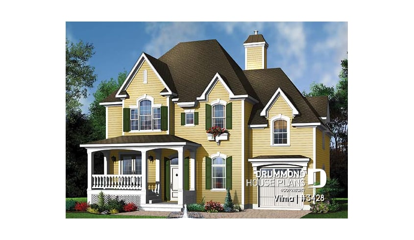 front - BASE MODEL - Traditional 3 beds 2.5 baths with master suite, jack & jill bath, large bonus space above garage, open space - Vilma