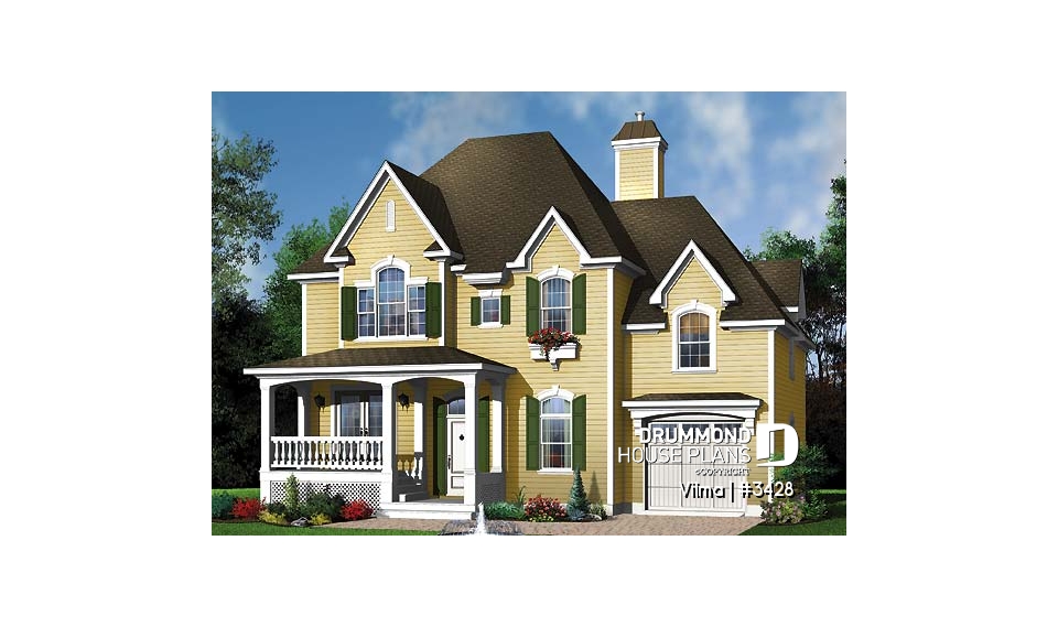front - BASE MODEL - Traditional 3 beds 2.5 baths with master suite, jack &amp; jill bath, large bonus space above garage, open space - Vilma