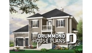 front - BASE MODEL - Two-story house plan with x-large bonus room, master suite with private balcony, home office, 2-car garage - Ares