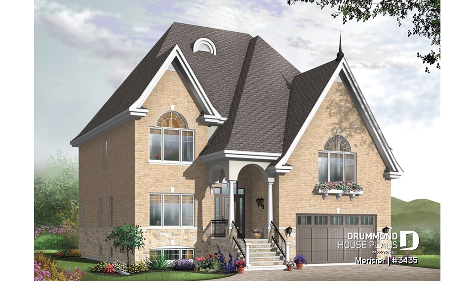 front - BASE MODEL - 2 storey classical and stylish house designe, 4 to 5 bedrooms, luxurious master suite - Merisier