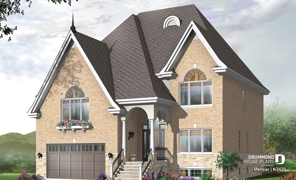 front - BASE MODEL - 2 storey classical and stylish house designe, 4 to 5 bedrooms, luxurious master suite - Merisier