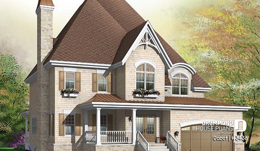 front - BASE MODEL - European 5 bedroom with master suite & great room - Cabot