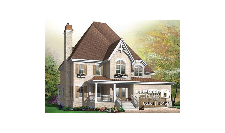 front - BASE MODEL - European 5 bedroom with master suite &amp; great room - Cabot