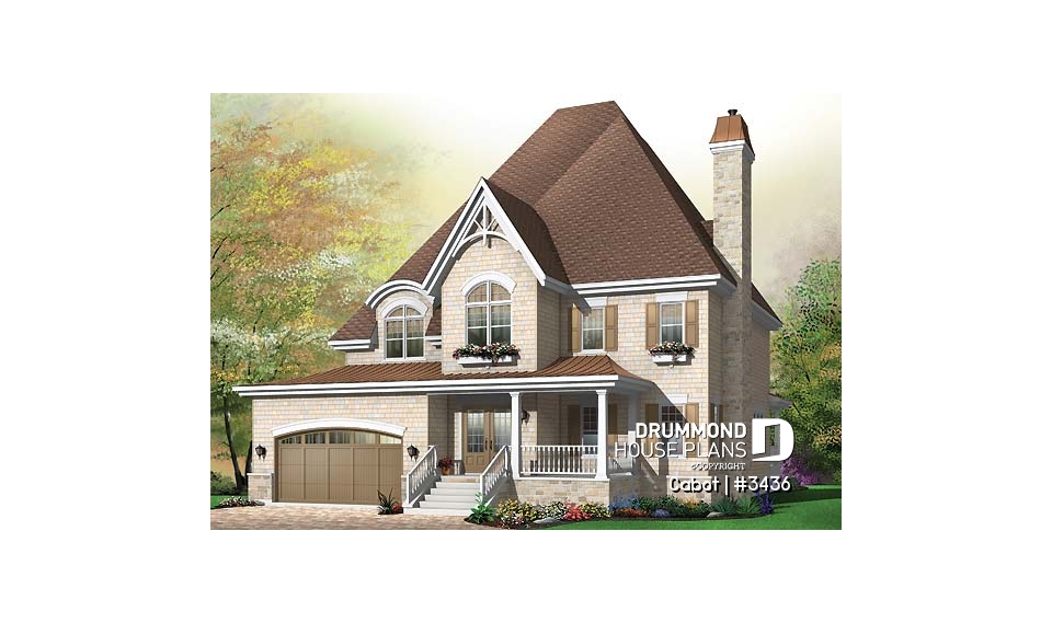 front - BASE MODEL - European 5 bedroom with master suite &amp; great room - Cabot