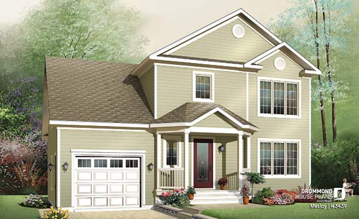 front - BASE MODEL - Functional open floor plan with 3 large bedrooms and a garage - Meslay