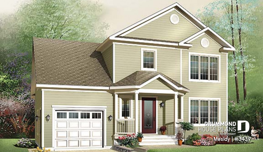front - BASE MODEL - Functional open floor plan with 3 large bedrooms and a garage - Meslay