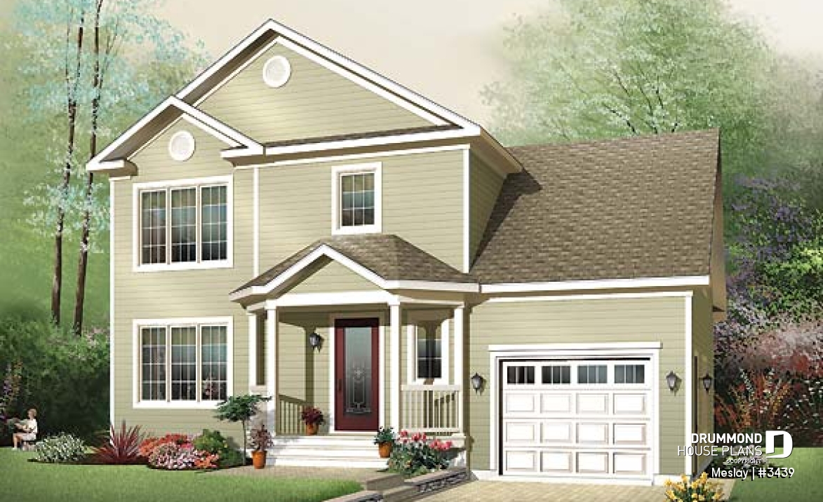 front - BASE MODEL - Functional open floor plan with 3 large bedrooms and a garage - Meslay