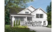 front - BASE MODEL - Craftsman style home plan, 3 to 4 beds, master suite on main floor, open floor plan, two car garage - Briardale