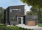 Color version 4 - Front - Two-Story Shed Roof House Plan with Garage, 3 Bedrooms and Home Office - Sallinger 2