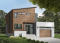 front - BASE MODEL - Striking 3 bedroom contemporary house plan with home office, open floor plan with fireplace and garage - Sallinger 2