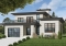 front - BASE MODEL - Cube-shaped house plan, 4bedrooms 3 bathrooms, open floor plan, kitchen island, home office, media room - Caldwell