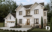 front - BASE MODEL - Spacious house plan, 4+ bedrooms, large garage, office, master suite, optional finished basement ($) - Gloria