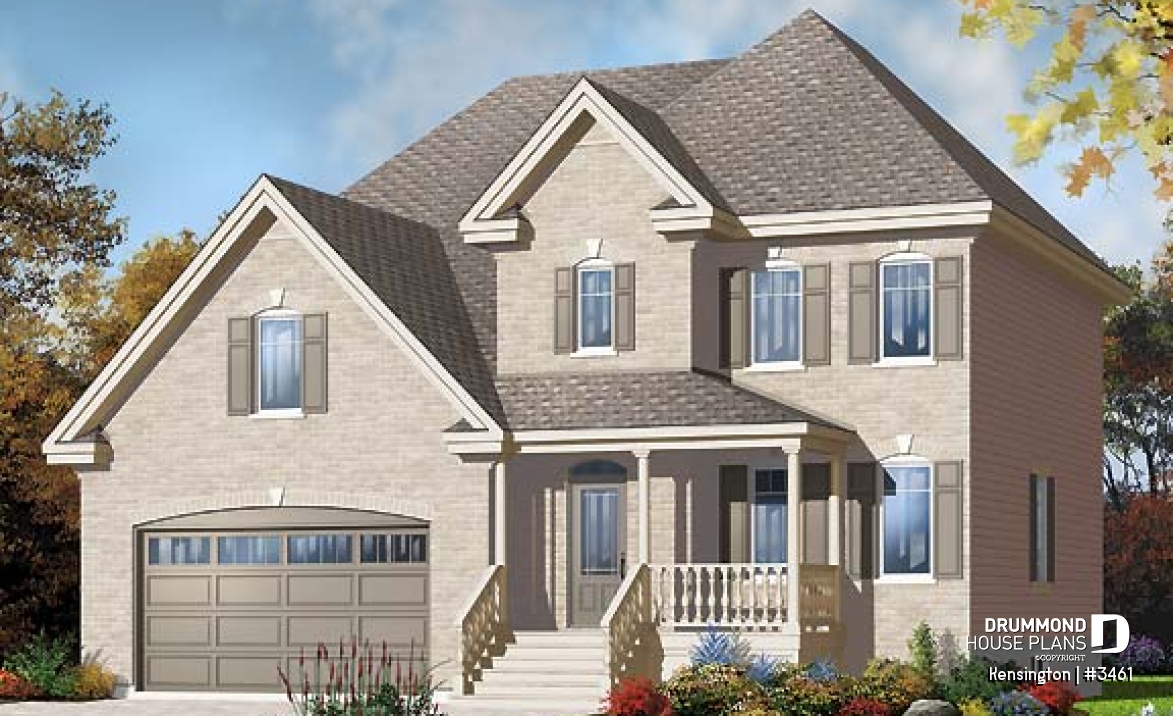 front - BASE MODEL - Country style home with 4  to 5 beds, game room, home office, kitchen with pantry, 2-car garage - Kensington