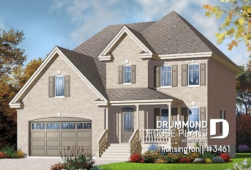 front - BASE MODEL - Country style home with 4  to 5 beds, game room, home office, kitchen with pantry, 2-car garage - Kensington