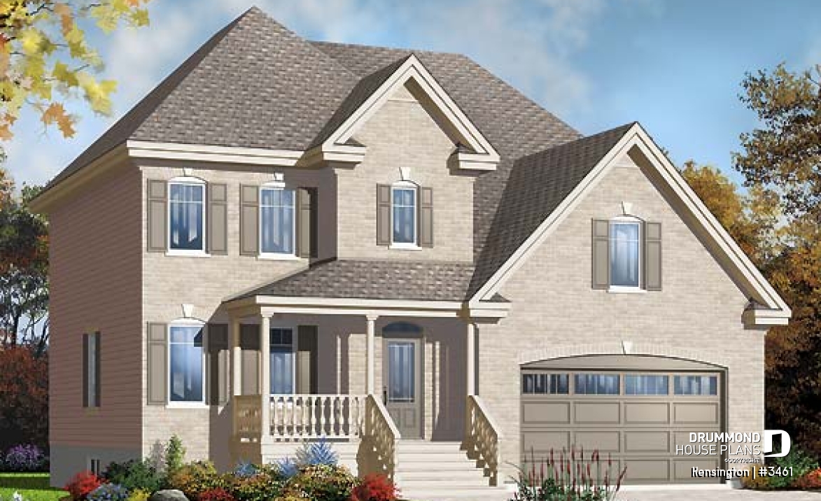 front - BASE MODEL - Country style home with 4  to 5 beds, game room, home office, kitchen with pantry, 2-car garage - Kensington