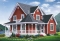 front - BASE MODEL - Country style two-story home plan, 3 bedrooms, great porch, laundry room on main floor - Victorian inspiration