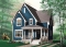 Color version 1 - Front - Tudor home plan with open floor plan concept, budget-friendly 3 bedroom house plan - Renault
