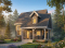 front - BASE MODEL - Small country house plan with wraparound porch on two sides, 2 bedrooms, abundant windows and fireplace - Lamarche