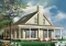 Rear view - BASE MODEL - Country cottage with wrap around porch, open floor plan, centralized fireplace - Florence
