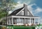 Rear view - BASE MODEL - Lakefront Rustic Country cottage house plan, 4 bedrooms, 3.5 bathrooms, 2 master suites, fireplace, pantry - Florence 2
