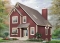 front - BASE MODEL - Modern country cottage house plan, 3 bedrooms, 2 bathrooms, open space, generous windows at rear, fireplace - Pisonne