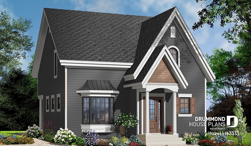 Color version 1 - Front - Affordable 2 storey scandinavian inspired house plan, affordable, 3 bedroom traditional design with terrace - Hazel