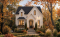 front - BASE MODEL - Charming story book cottage plan w/ 3 to 4 bedrooms, 3.5 baths, fireplace, sheltered terrace and home theater. - Hazel 2