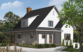 front - BASE MODEL - Beautiful and small new modern cottage house plan, 4 bedrooms, 2 baths, open floor plan, affordable, fireplace - Hickory Lane 2