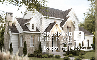 front - BASE MODEL - English cottage style home with 4 bedrooms and bonus space above garage, walkout basement - London Fog