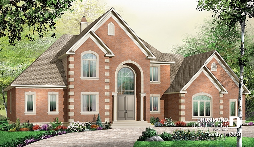 front - BASE MODEL - 4 bedroom European manor with 3 car garage and bonus space - Thursby