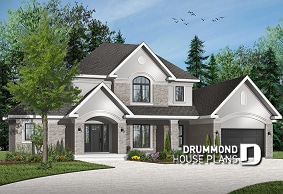 Color version 3 - Front - Beautiful 4 bedrooms ranch style house plan, 3-car garage, 9' ceiling, formal dining room - Montrose
