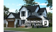 front - BASE MODEL - Modern Craftsman house plan, 3 bedrooms, home office, 2.5 baths, garage, large covered terrace - Sunny Haven