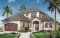 front - BASE MODEL - 4 bedroom Mediterranean style home plan, 3.5 baths, 2-car garage, mezzanine, pantry and kitchen island - Anniston