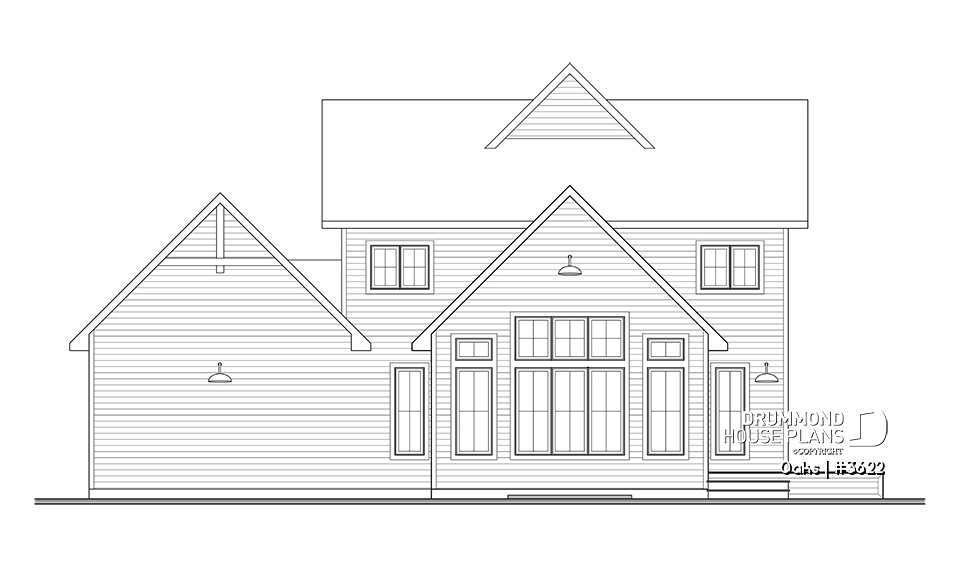 Rear view - BASE MODEL - Oaks