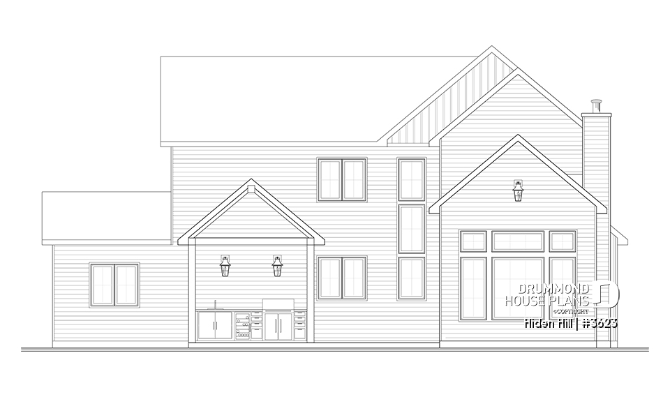 rear elevation - Hiden Hill