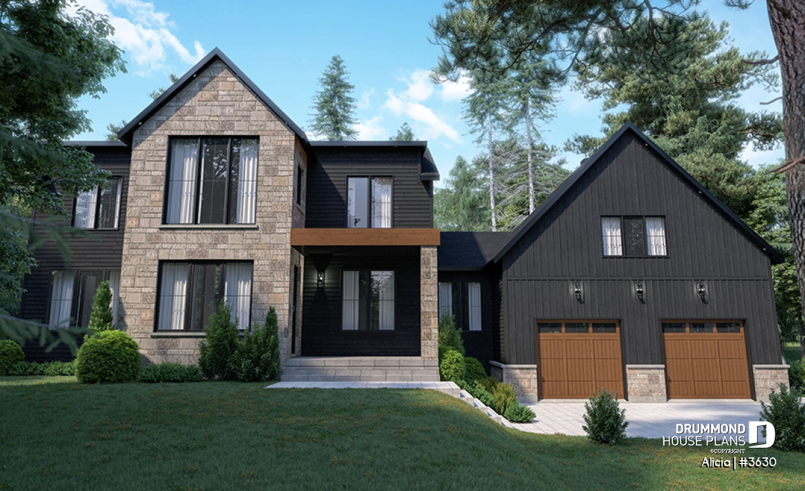 front - BASE MODEL - Modern Farmhouse home plan designed for Alicia Moffet, a popular Canadian singer! - Alicia