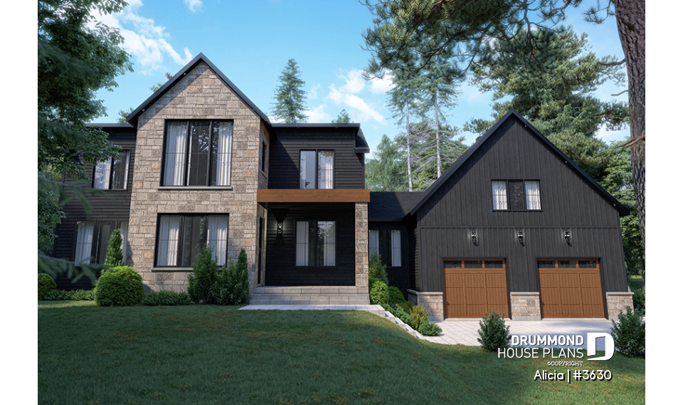 front - BASE MODEL - Modern Farmhouse home plan designed for Alicia Moffet, a popular Canadian singer! - Alicia