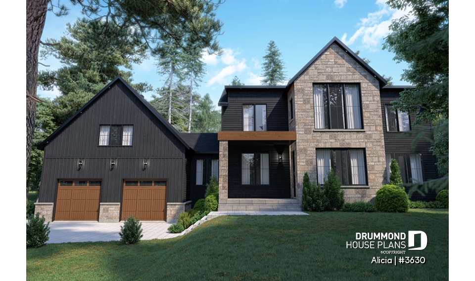 front - BASE MODEL - Modern Farmhouse home plan designed for Alicia Moffet, a popular Canadian singer! - Alicia
